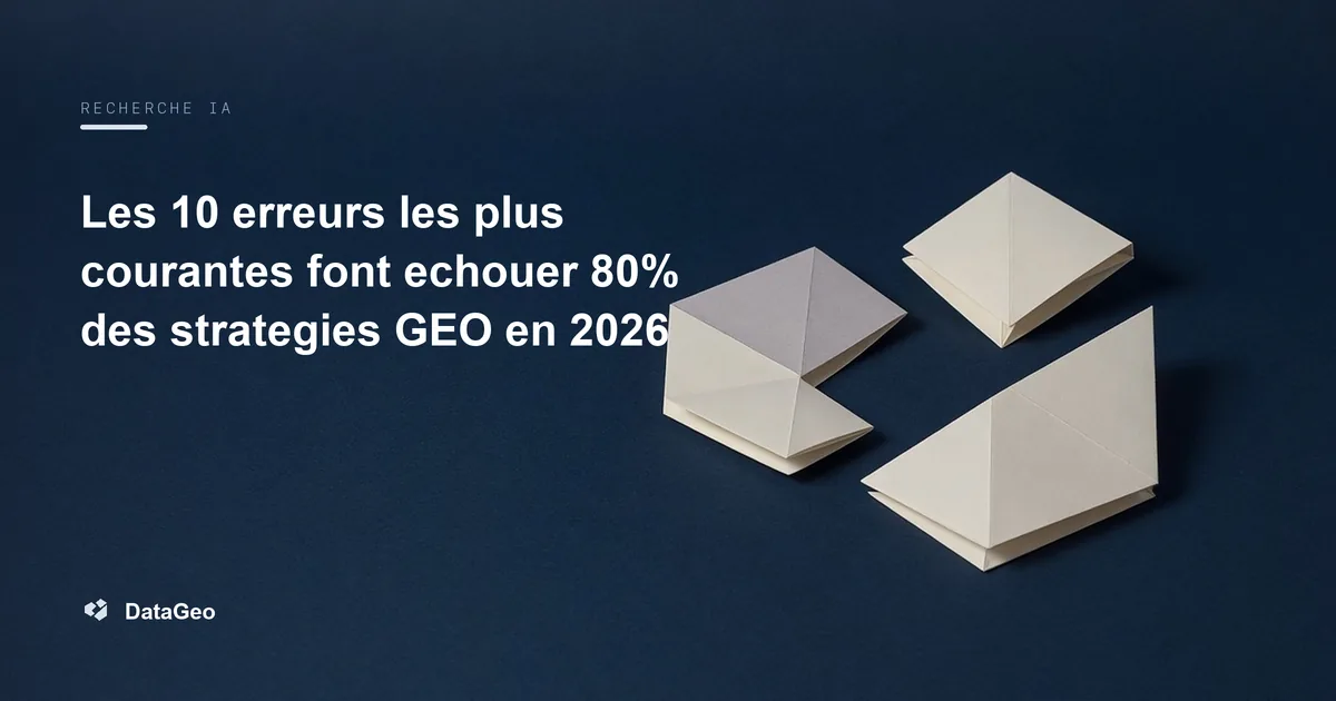 Les 10 erreurs les plus courantes font echouer 80% des strategies GEO en 2026