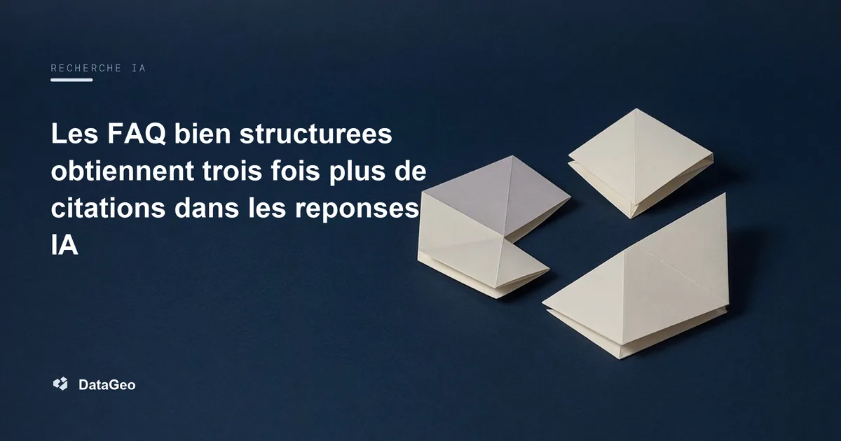 Les FAQ bien structurees obtiennent trois fois plus de citations dans les reponses IA