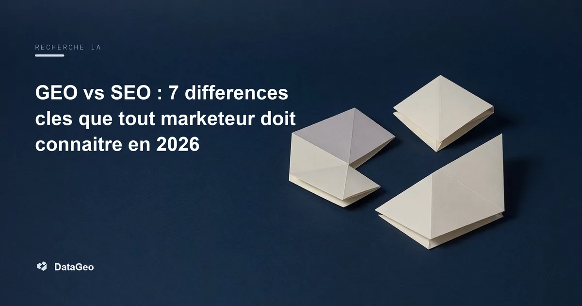 GEO vs SEO : 7 differences cles que tout marketeur doit connaitre en 2026