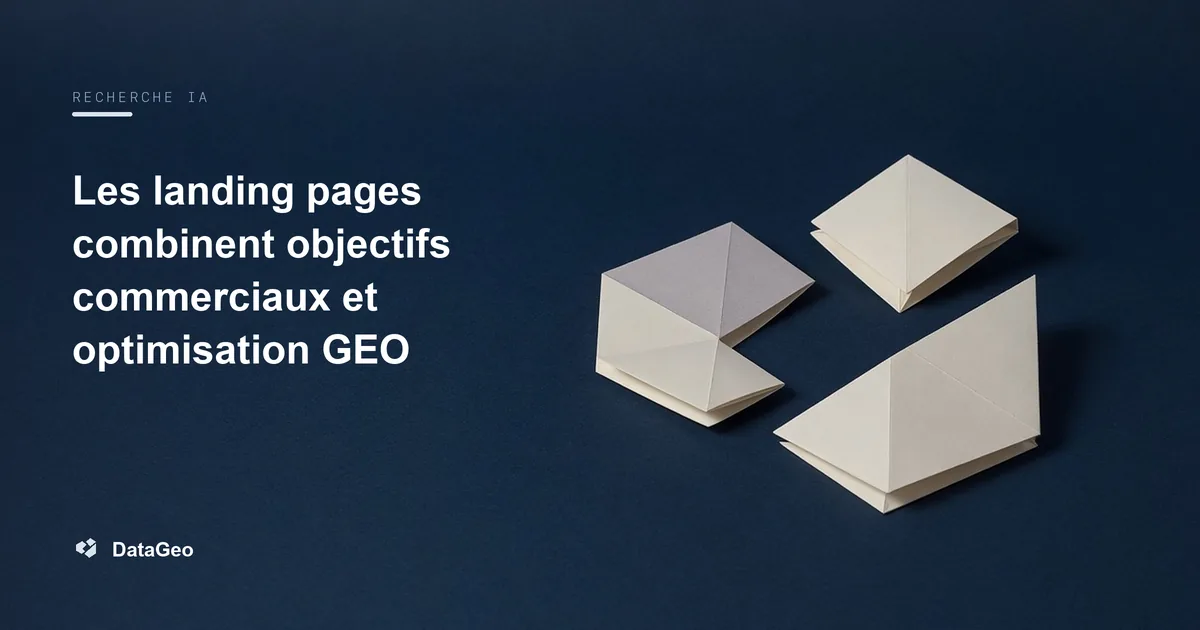 Les landing pages combinent objectifs commerciaux et optimisation GEO